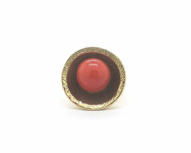 Bague Bague en or jaune avec corail central 58 Facettes 6731