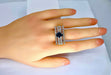Ring 56 Tank style diamond and sapphire ring 58 Facettes AB289