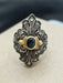 Bague Bague ancienne en or et argent avec saphir naturel et diamants 58 Facettes