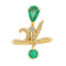 Bague Or jaune Emeraude, Diamant