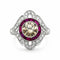 Bague Bague en platine sertie de diamants et de rubis. Style Art déco. 58 Facettes 50241