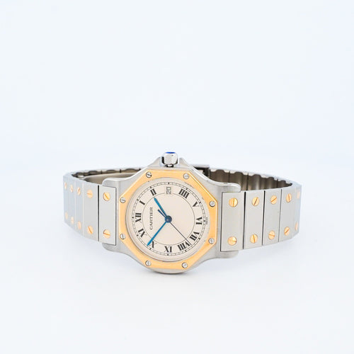 Montre Cartier - Montre Santos Octagone - Ivory roman dial - LM 58 Facettes