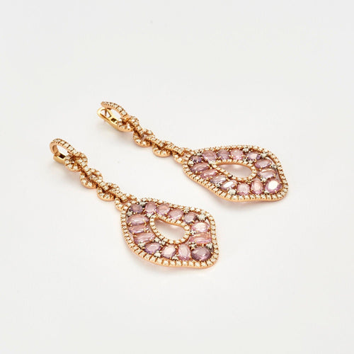 Boucles d'oreilles Boucles d'oreilles vintage saphirs et diamants sertis sur or jaune 58 Facettes 3679