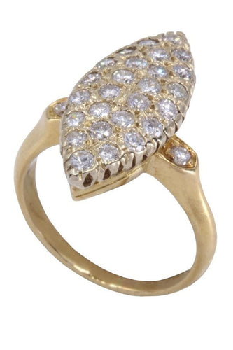 Bague 52 Marquise pavage diamants 58 Facettes 084471