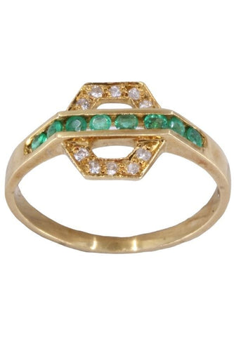 Bague 49 Bague moderne émeraudes et diamants 58 Facettes 085421
