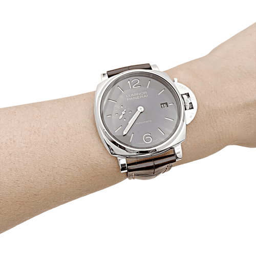 Montre Montre "Panerai Luminor Due", acier, cuir. 58 Facettes 34678