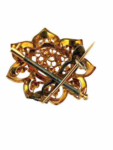 Pendentif Exceptionnel ensemble transformable XIXᵉ – Or 18k , émail noir et diamants taille ancienne 58 Facettes