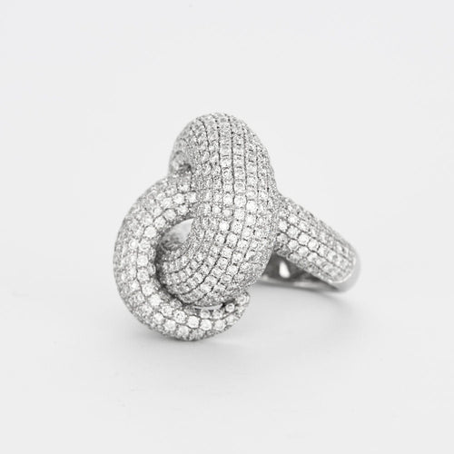 IMPORTANTE BAGUE NOEUD DIAMANTS
