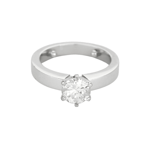 Bague 50 Solitaire en or blanc et diamant 1.20ct 58 Facettes DADB-18