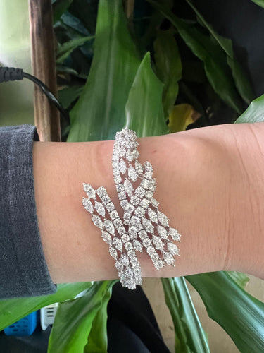 Collier Ensemble collier et bracelet en or blanc et diamants haut de gamme 58 Facettes N-136