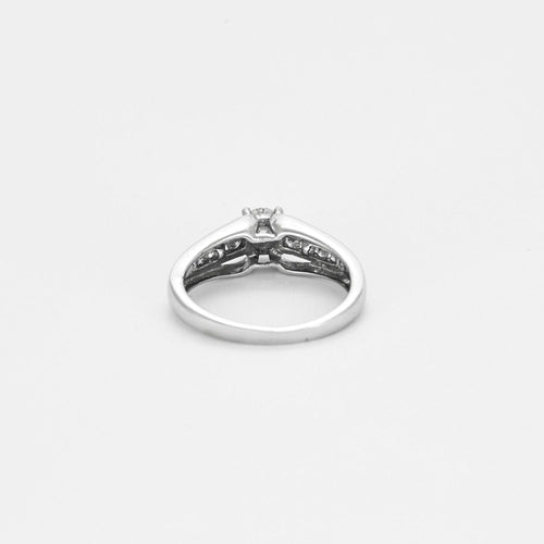 Bague 51 Solitaire or blanc diamant 58 Facettes LP973/13