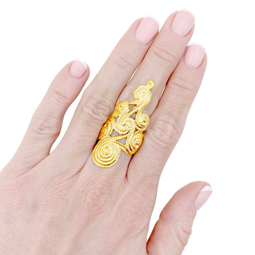 Bague 51 Bague "volutes" or jaune. 58 Facettes 35269
