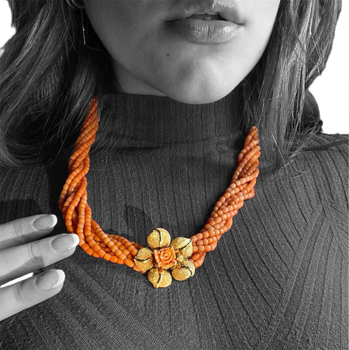 Collier Collier corail, fermoir en or jaune 58 Facettes