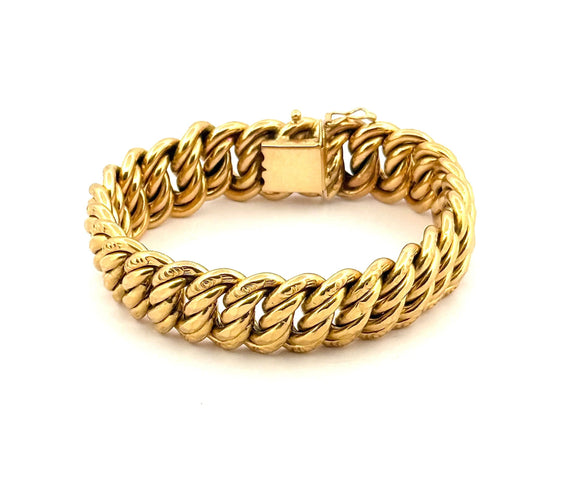 Bracelet Bracelet maille américaine en or jaune 18 carats 58 Facettes
