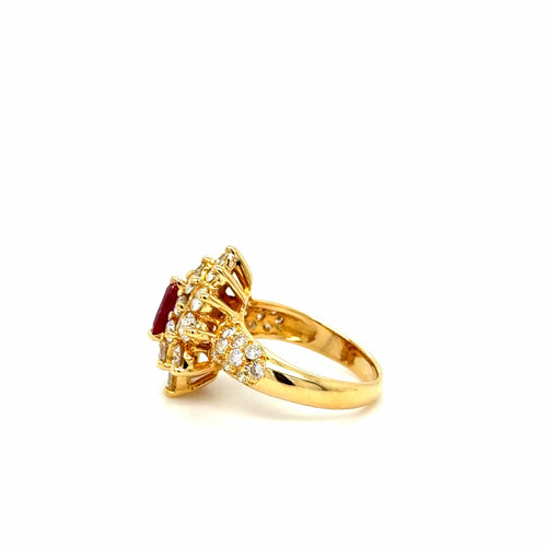 Bague 49 Bague or jaune rubis et diamants 58 Facettes 1.0000334/1