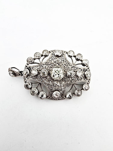 Broche Broche en or blanc sertie de diamants taille ancienne 58 Facettes
