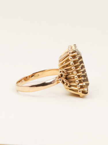 Bague 60 Bague cocktail or jaune citrine 58 Facettes 1219.4