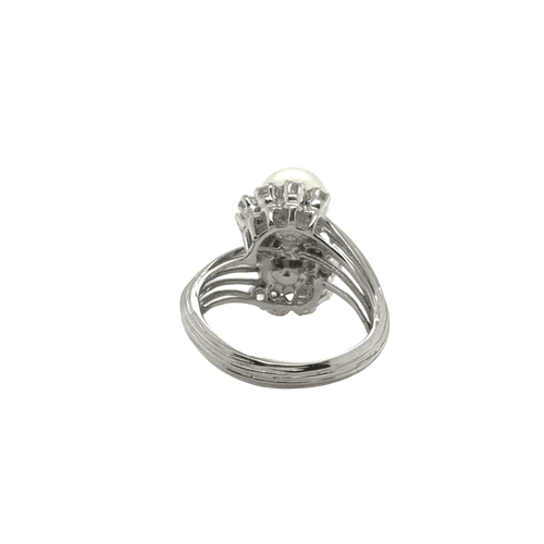 Bague 57 Bague Toi et Moi - Or blanc - Perles de culture et Diamants 58 Facettes 1.0001830/3