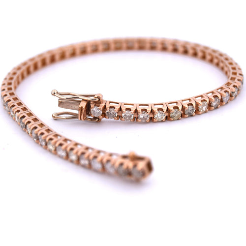 Bracelet BRACELET UNISEXE « TENNIS » - OR ROSE 18 KT - DIAMANTS 58 Facettes