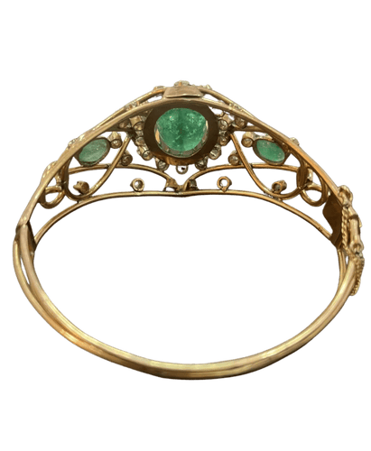Bracelet Zina Or jaune 18K Émeraude Diamant