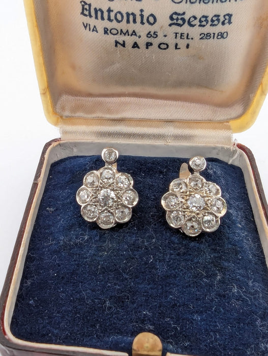 Boucles d'oreilles Boucles d'oreilles en platine et diamants 58 Facettes