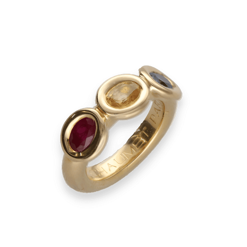 Bague 48 Bague Chaumet – Or Jaune 18k – Saphirs & Rubis – Taille 48 58 Facettes FB11044