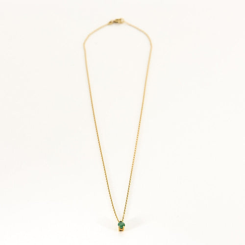 Fin collier et pendentif émeraude