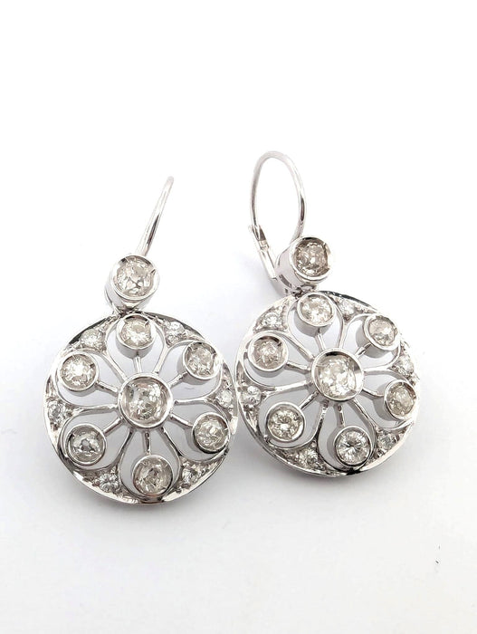 Boucles d'oreilles Boucles d'oreilles en or blanc et diamants 58 Facettes