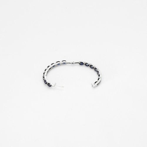 Boucles d'oreilles Boucles d'oreilles créoles saphirs et diamants 58 Facettes 1339