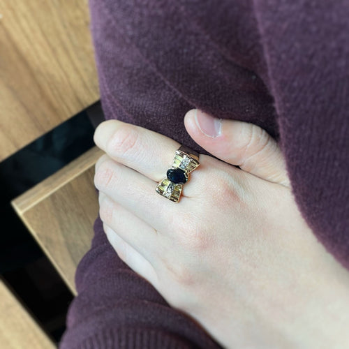 Bague Bague - Or, Diamants & Saphir 58 Facettes 240344R