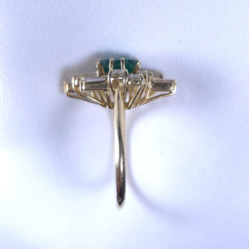 Bague 58 Bague Art Déco or jaune, émeraude, diamant 58 Facettes