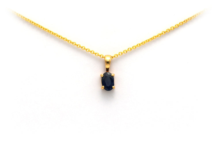 Pendentif Pendentif contemporain en or jaune serti d'un saphir 58 Facettes B292