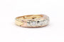 Bague 47 Alliance demi-américaine contemporaine en or jaune, blanc et rose sertie de diamants 58 Facettes 19455