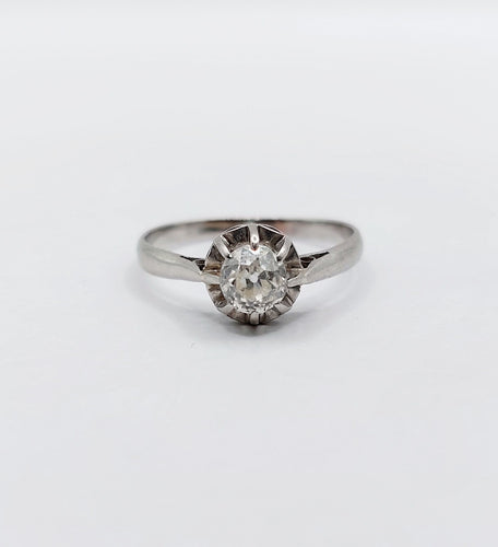 Bague 49.5 Bague solitaire Art Déco Platine diamant taille ancienne (circa 1920) 58 Facettes A05170