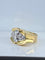 Bague Tank en or jaune 18 carats et platine sertie de diamants