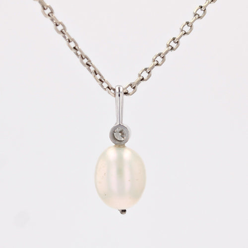 Pendentif Pendentif Or blanc, Perle et Diamant 58 Facettes 07-098-5387566