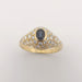 Ring 60 Ring Yellow gold Sapphire Diamonds 58 Facettes