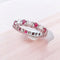 Bague 51.5 Bague alliance américaine or blanc diamants et rubis 58 Facettes AA 1670