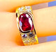 Bague 58 Bague or jaune rubis 2,25 carats et 10 diamants 58 Facettes AB412