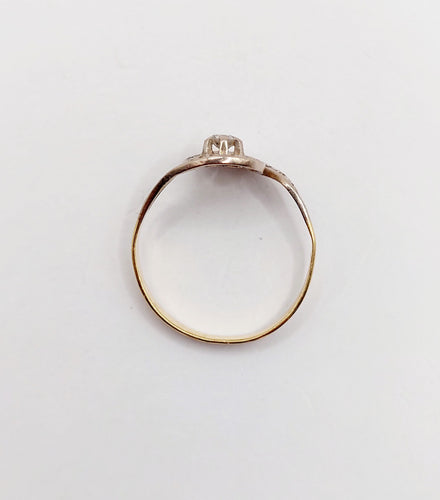 Bague 53.5 Bague tourbillon antique or 18k platine et diamants (circa 1920) 58 Facettes A06335