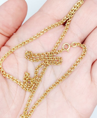 Collier Chaîne vintage or jaune mailles entremêlées 46 cm 58 Facettes A05408