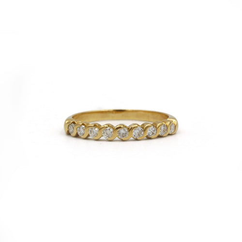 Bague 54 Demi-Alliance - Or jaune & Diamants 58 Facettes 250419R