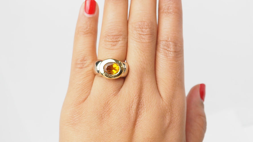 Bague 52.5 Bague ou citrine bicolore 58 Facettes 32557
