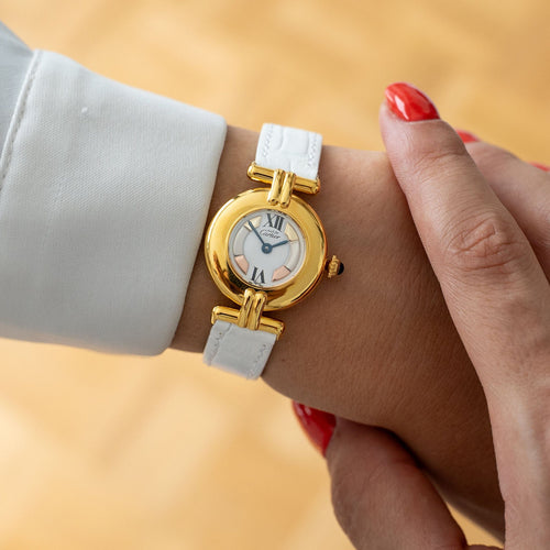 Montre Cartier - Montre Must Colisée - Ivory trinity dial 58 Facettes