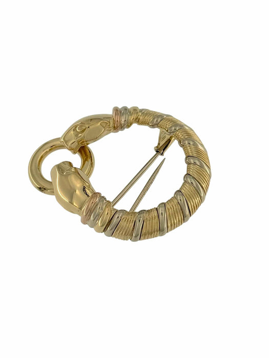 Cartier Broche double tête de panthère en or