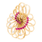 Broche BOUCHERON, or jaune, platine, rubis et diamants.