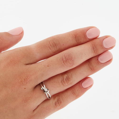 Bague 51 BAGUE EN OR BLANC 18 CARATS 58 Facettes REF 3021/19