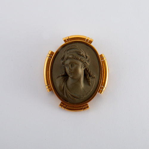 Broche Broche Ancienne Camée de lave 58 Facettes