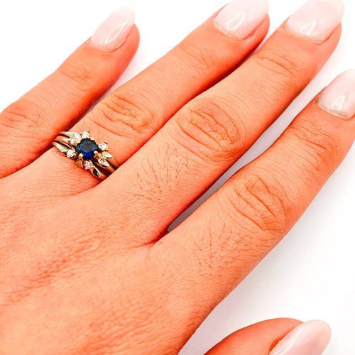 Bague 54 Bague de fiançailles en or blanc, saphir et diamants 58 Facettes 21006623