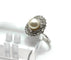 Bague 55 Bague vintage en or blanc avec perle et diamants 58 Facettes 50380